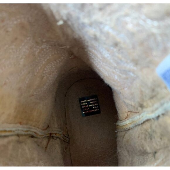 Guerrero Botitas Cowboy Boots Exotic Yellow Sz 5 Western Embroidered Mexico - Picture 15 of 16